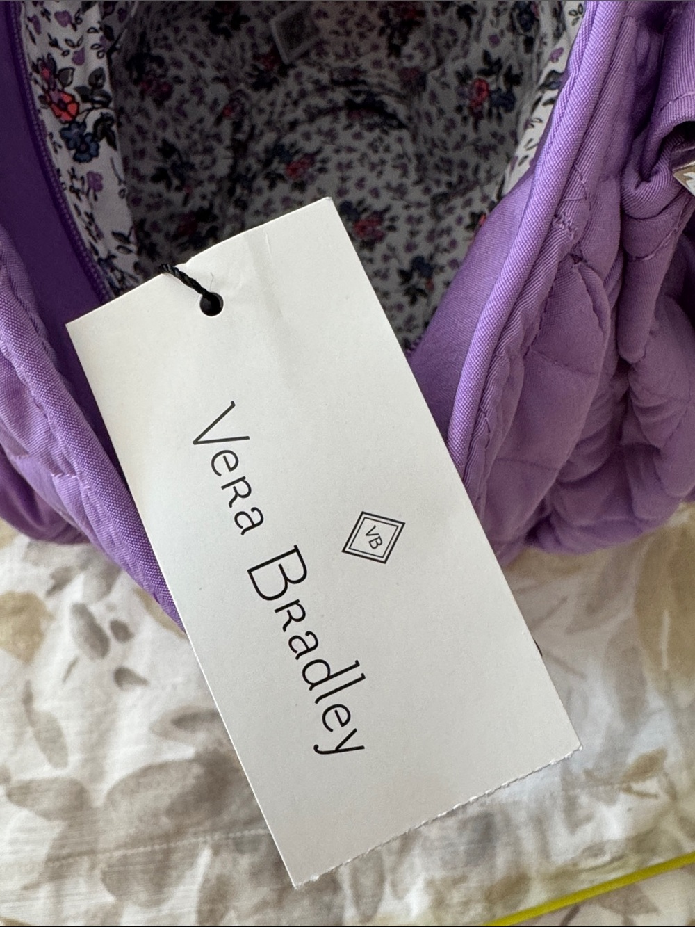 Vera Bradley Quilted Purple Shoulder Tote - Picture 5 of 5